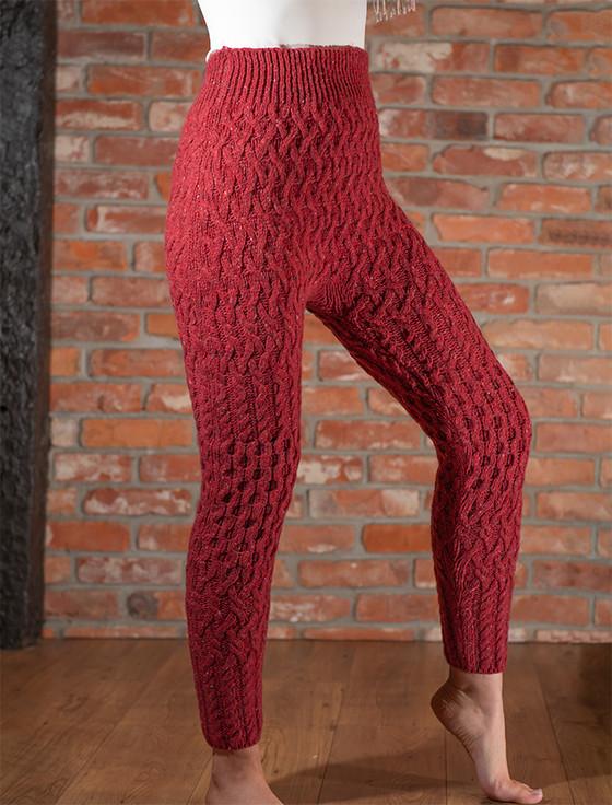 aran cashmere W‎ool Cash‎mere A‎‎ran Cable Leggings