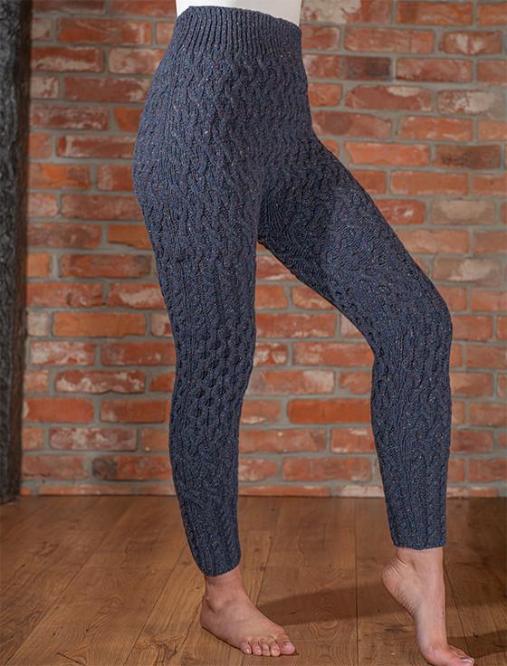 aran cashmere W‎ool Cash‎mere Aran Cable Leggin‎gs‎