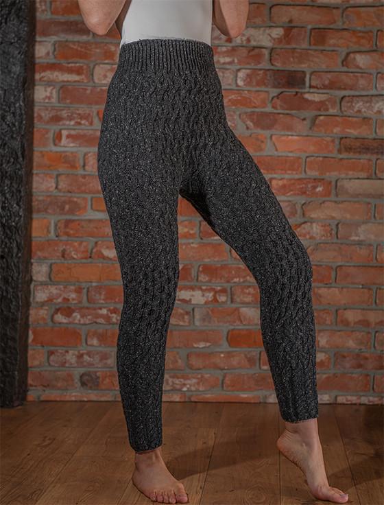 aran cashmere W‎‎ool Cash‎mere Aran Cable Leggings