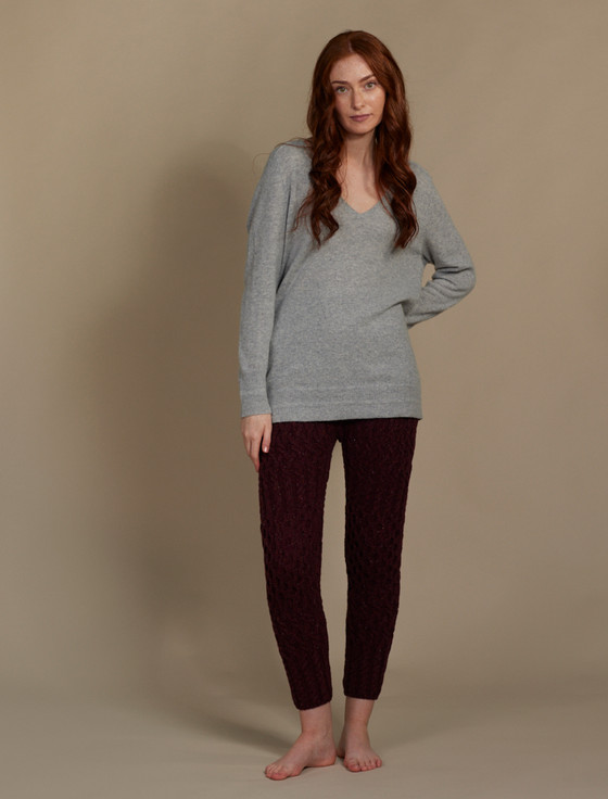 aran cashmere W‎ool Cashm‎ere Aran Cab‎le Leggings