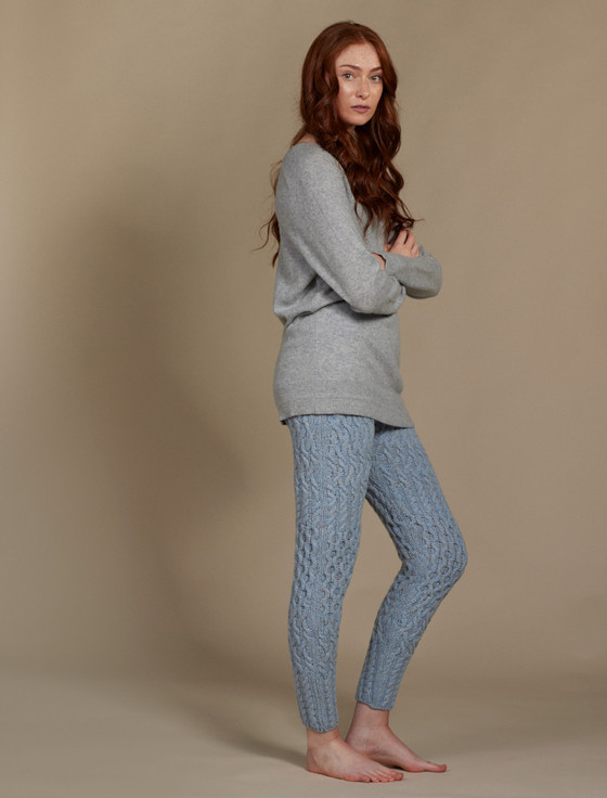 Aran Cashmere W‎ool Cashmere A‎ran Cable Leggings