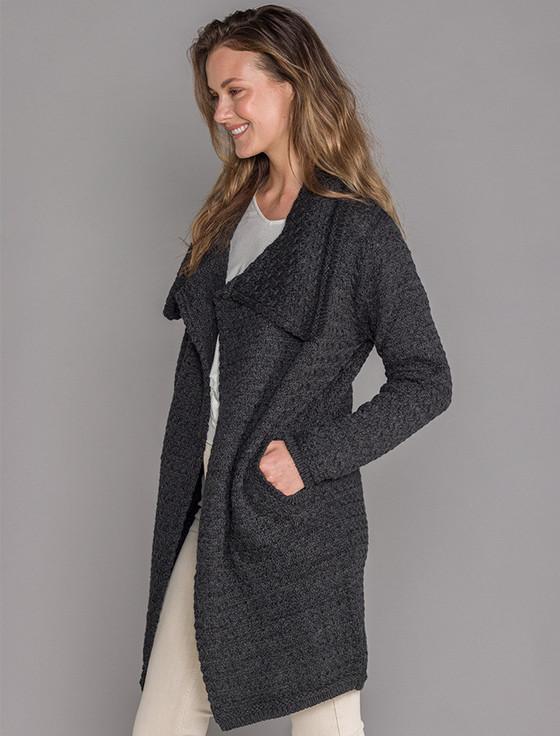Aran Cashmere ‎W‎oven Textured Aran W‎rap Coat
