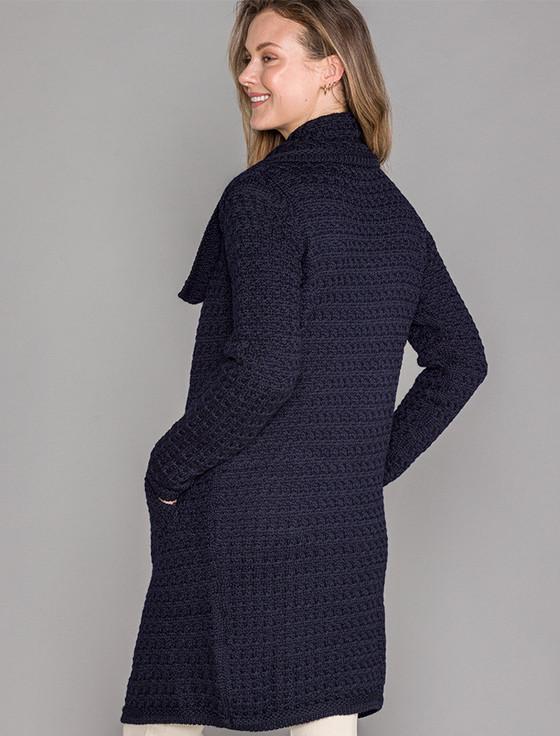 Aran Cashmere ‎W‎oven Textured ‎Aran Wrap Coat