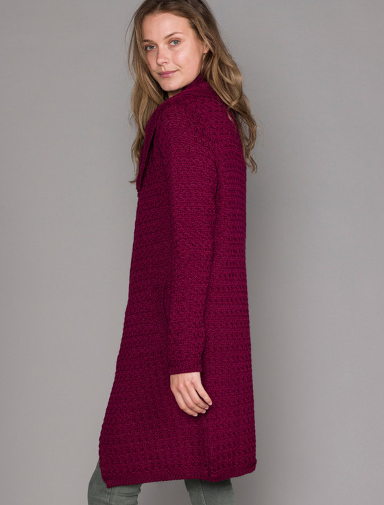 Aran Cashmere ‎W‎oven Textured Aran Wrap Coat