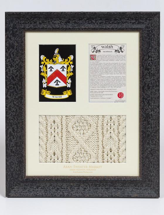 aran cashmere Walsh Clan Aran & History Display