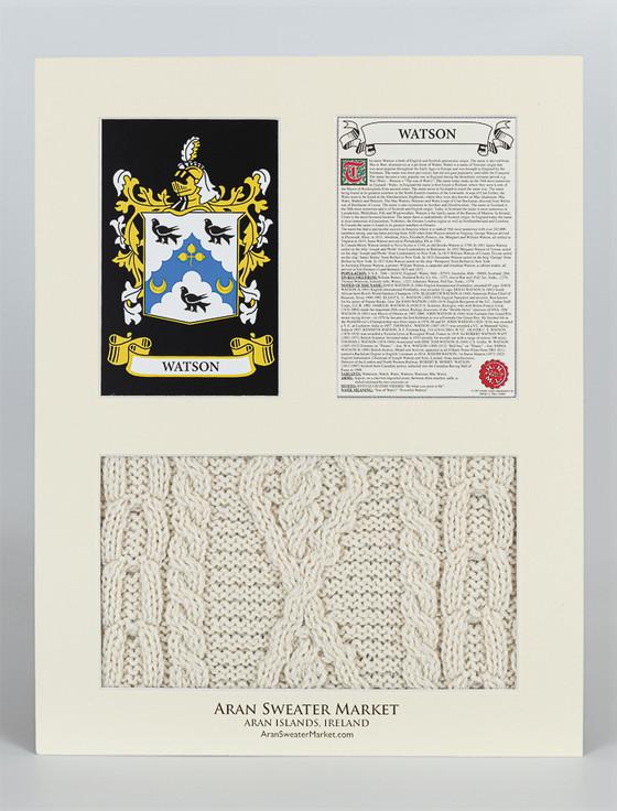 Aran Cashmere Watson Clan Aran & History Display