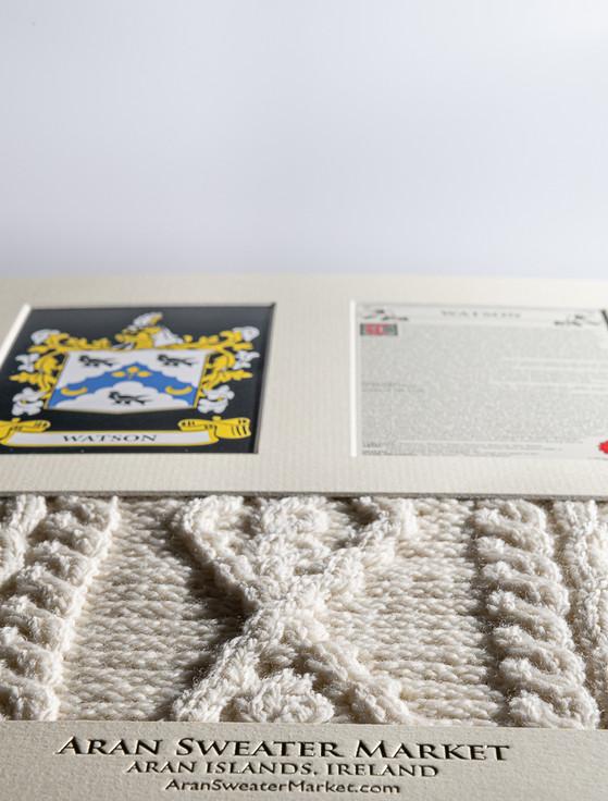 Aran Cashmere Watson Clan Aran & History Display