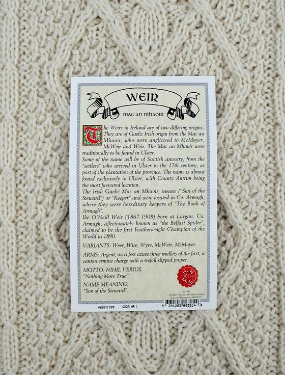 Aran Cashmere Weir Clan Scarf