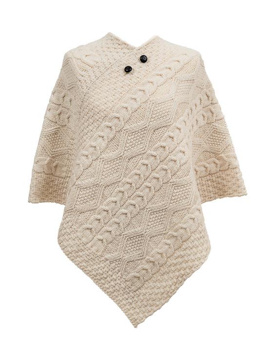 aran cashmere Whelan Clan Aran Poncho