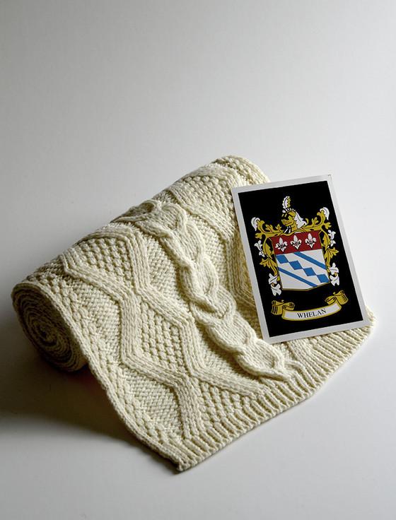 aran cashmere Whelan Clan Scarf