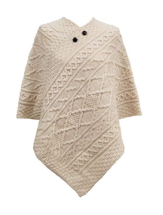 aran cashmere White Clan Aran Poncho