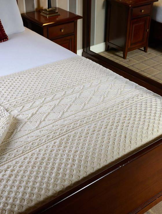 aran cashmere White Clan Aran Throw