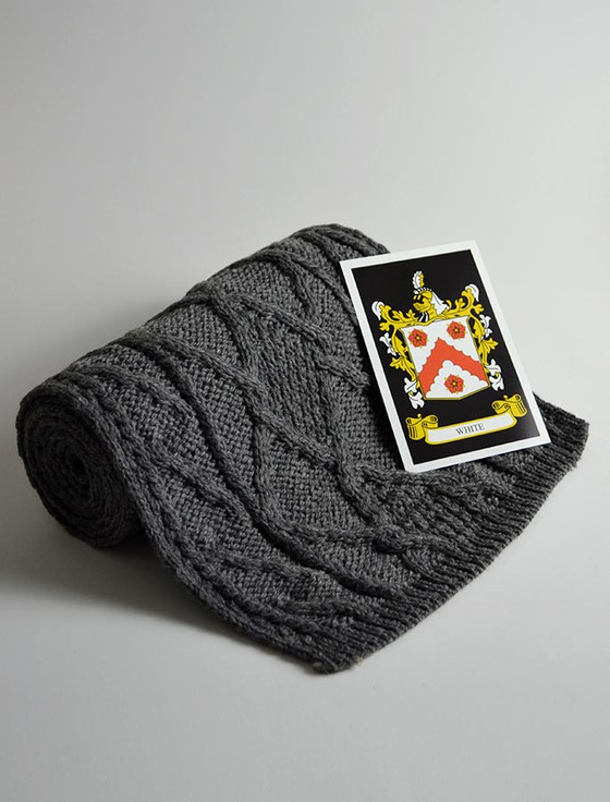 Aran Cashmere White Clan Scarf