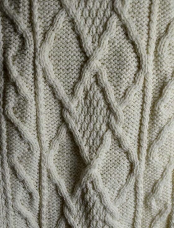 Aran Cashmere White Clan Scarf
