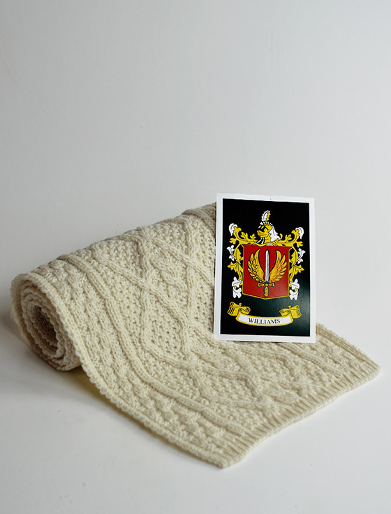 aran cashmere Williams Clan Scarf