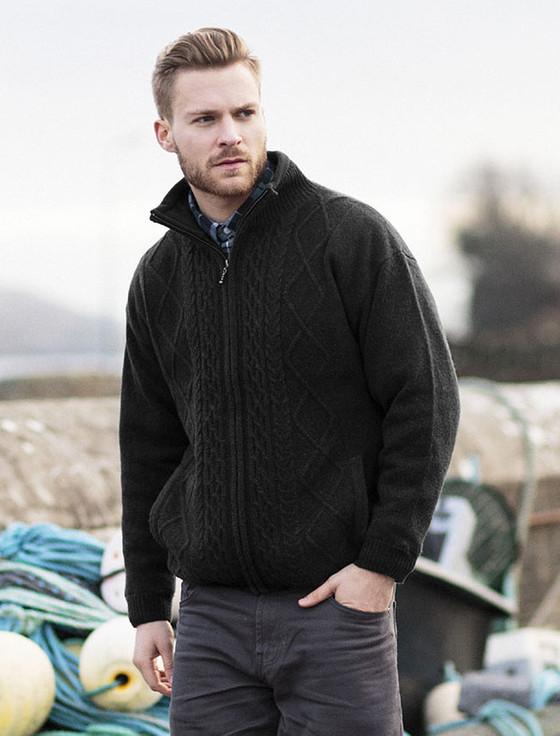 aran cashmere ‎Windpr‎oo‎f Aran Styl‎e J‎ac‎ket‎
