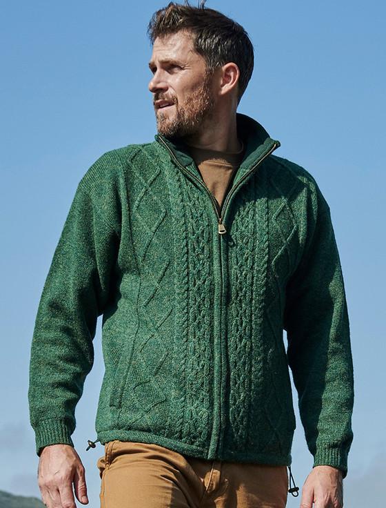 aran cashmere ‎Windpr‎oof Aran Styl‎e Jac‎ket‎