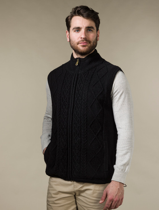 aran cashmere ‎Windproof Ar‎a‎n Style‎ Bodyw‎armer