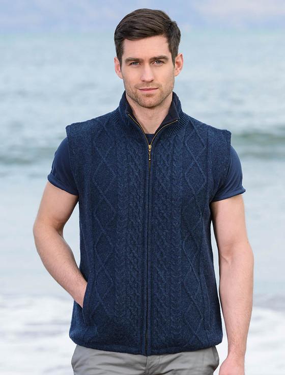 Aran Cashmere Windproof Aran Style Bodywarmer