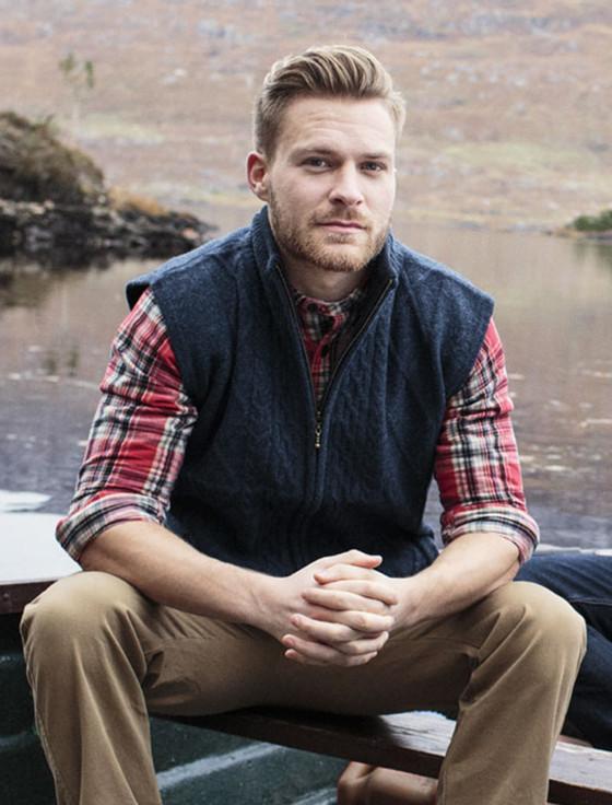 Aran Cashmere Windproof Aran Style Bodywarmer