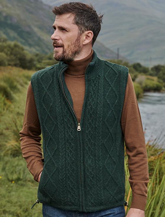 aran cashmere Windproof Aran Style Bodywarmer