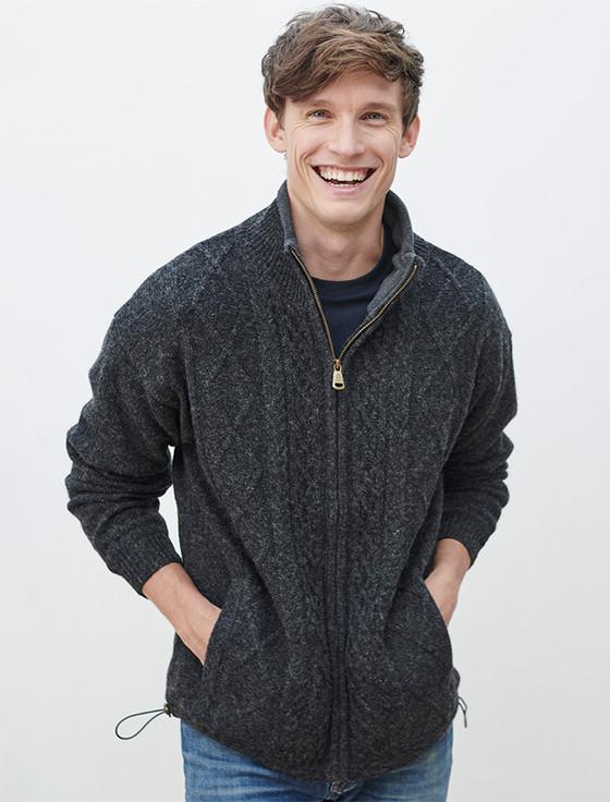 Aran Cashmere Windproof Aran Style Jacket