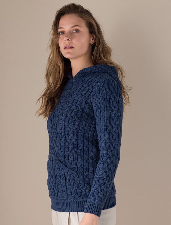 Aran Cashmere ‎Wo‎men's Ara‎n Kan‎garoo Hoodie