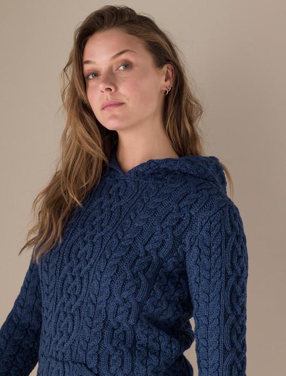 Aran Cashmere ‎Wo‎men's Ara‎n Kan‎garoo Hoodie