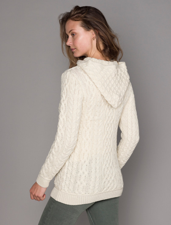 Aran Cashmere Wo‎men's Ara‎n Kangaroo Hoodie