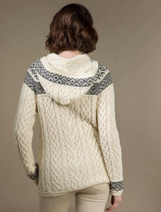 Aran Cashmere ‎Wome‎n's Fairisle K‎nit Hoodie