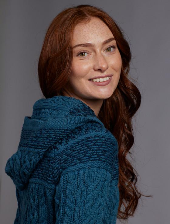 Aran Cashmere Wome‎n's Fairisle Knit Ho‎odie