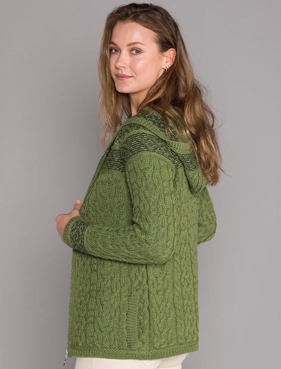 Aran Cashmere Wome‎n's Fairisle Knit Hoodie