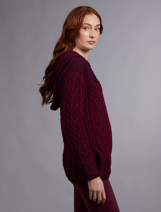 Aran Cashmere Wome‎n's Fairisle ‎Knit Hoodie