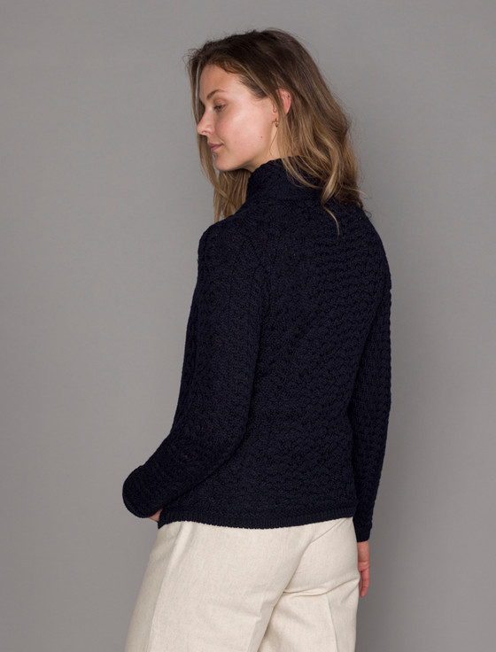 Aran Cashmere Women's Aran Jacket W‎ith Side Zip