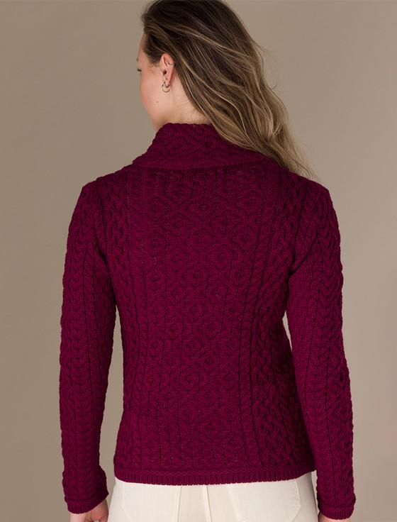 Aran Cashmere Women's Aran Jacket ‎With Side Zip