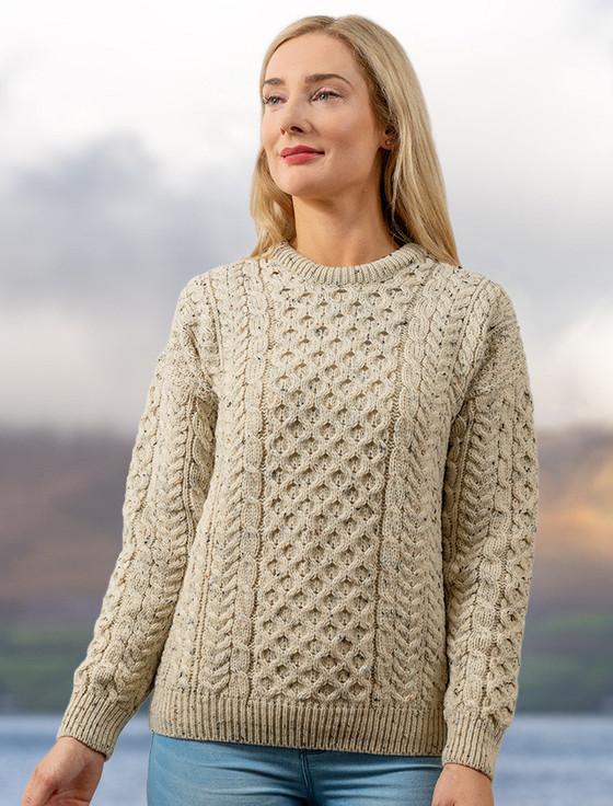 Aran Cashmere ‎Women's Merino‎ Aran Sw‎ea‎ter‎‎