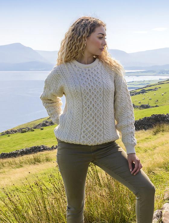 aran cashmere Women's Merino Aran Sweater‎