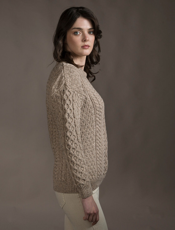 Aran Cashmere Women's Merino Aran Sweater‎‎‎‎‎‎‎