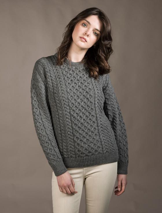 Aran Cashmere Women's Merino Aran Sweater‎‎‎‎‎‎‎‎‎‎