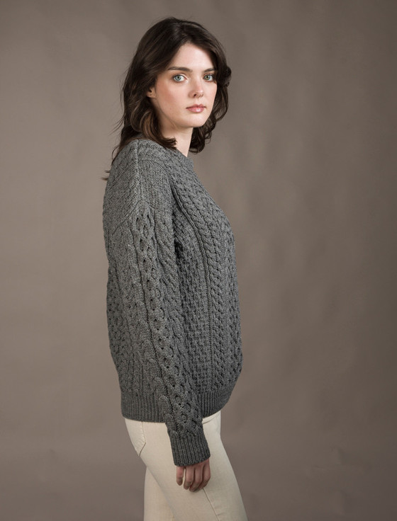 Aran Cashmere Women's Merino Aran Sweater‎‎‎‎‎‎‎‎‎‎
