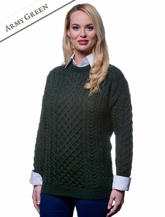 Aran Cashmere Women's Merino Aran Sweater‎‎‎‎