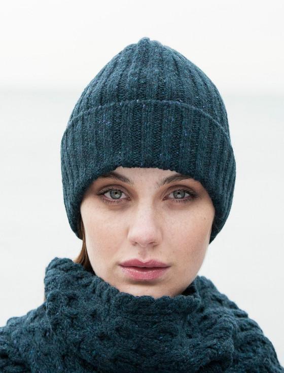 Aran Cashmere Women's Ribbed Merino Wool Hat