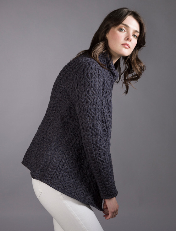 Aran Cashmere Women's Two Button Aran Cardigan