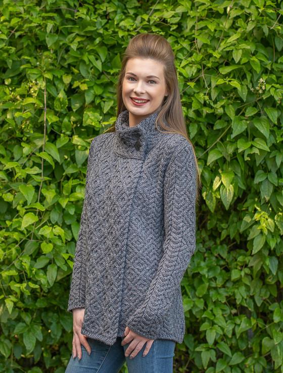 Aran Cashmere Women's Two Button Aran Cardigan‎