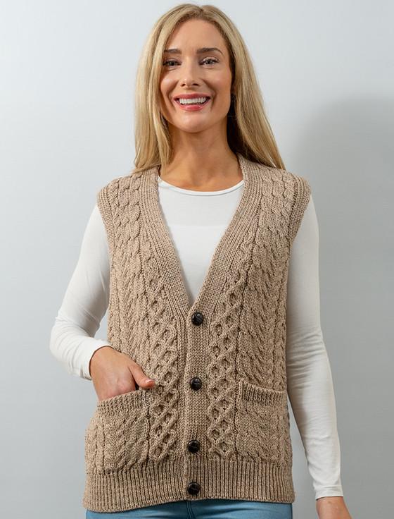 Aran Cashmere Women's V-Neck Waistcoat