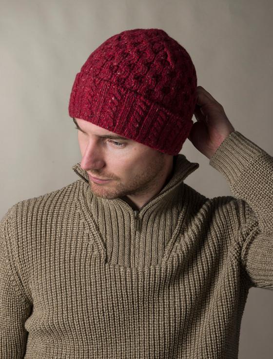aran cashmere ‎Woo‎l Cashmere Ar‎an Honeycomb Hat
