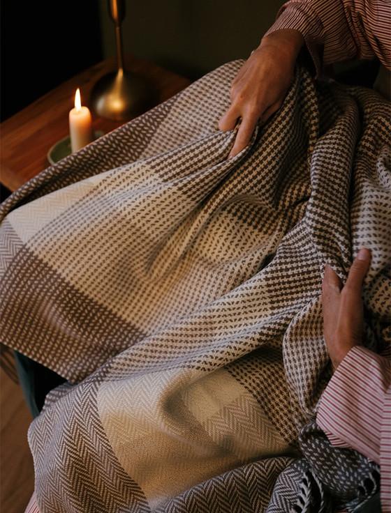Aran Cashmere Wool And Cashmere Throw - Dún Briste