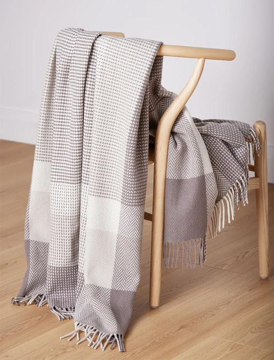 aran cashmere Wool and Cashmere Throw - Dún Briste