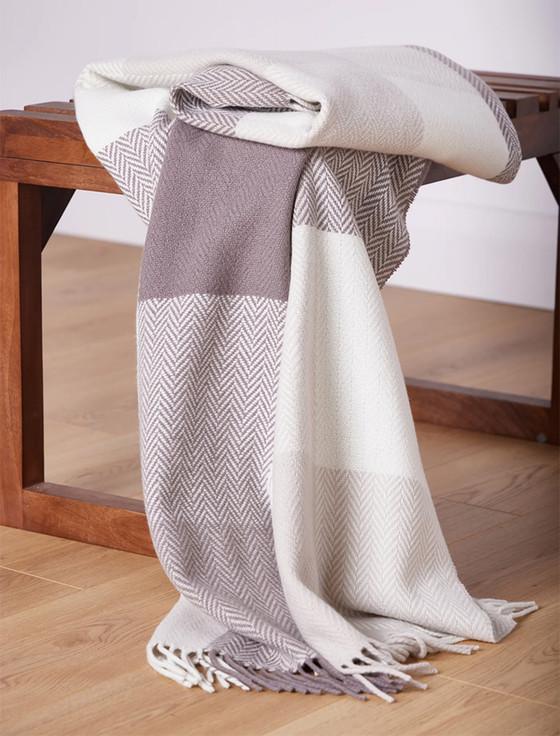 aran cashmere Wool and Cashmere Throw - Dún na Rí
