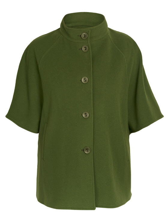 Aran Cashmere Wool Blend Aura Cape - Pine Green
